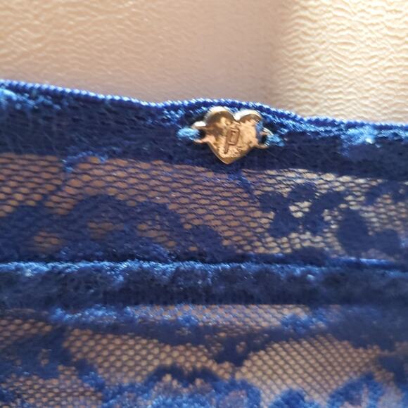 VICTORIA'S SECRET * PINK * Bra Bandeau BLUE LACE Stretch Ombre Striped MEDIUM - Picture 7 of 8